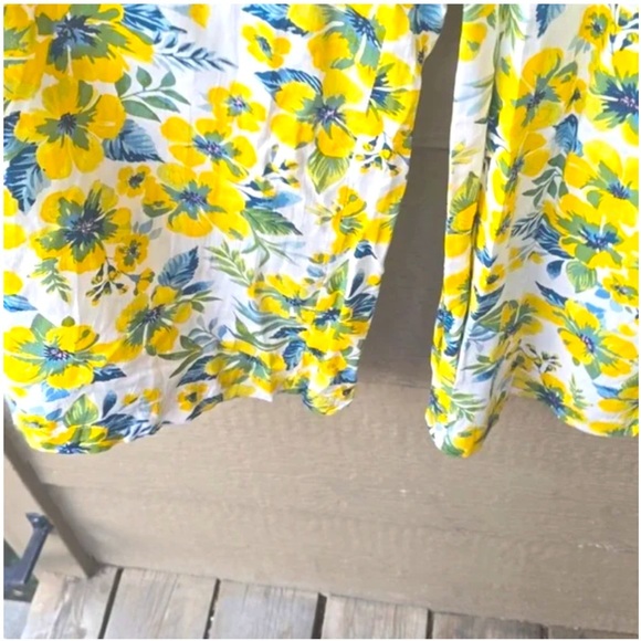 Blue Island Floral Yellow and Blue Jumpsuit - Picture 4 of 4